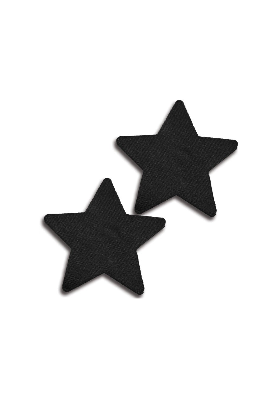 GL31535 Satin Solid Black Star Pasties One Size Black