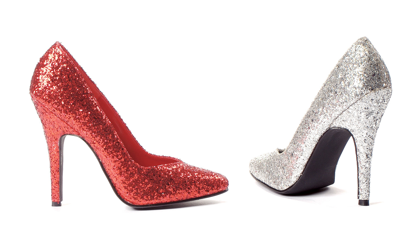 511-GLITTER Ellie Silver Glitter High Heel Alternative Footwear Discontinued Sale Stock 7 uk (40 Europe - 10 Usa) Silver Glitter