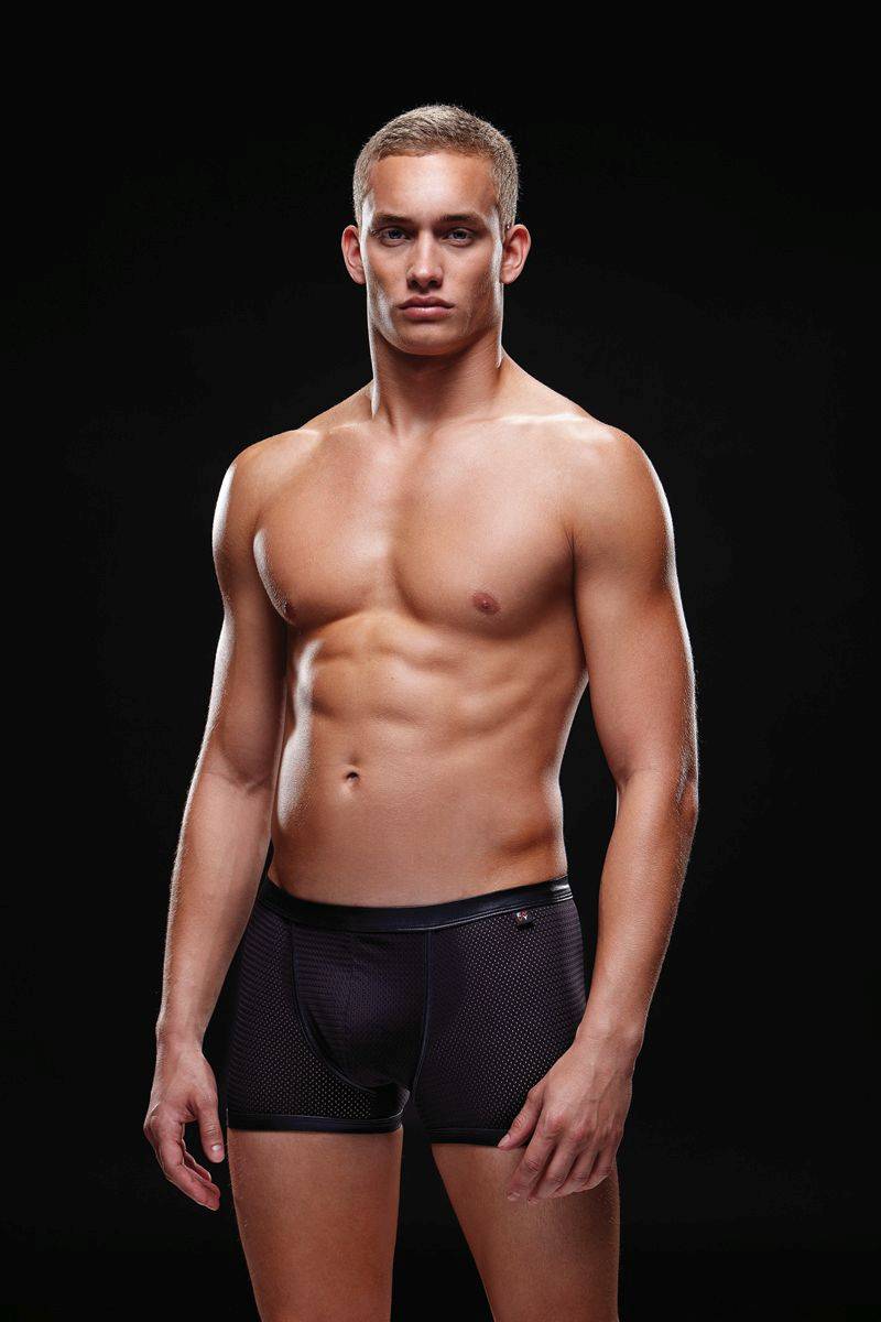 BEV019 Envy Menswear Wetlook Athletic Trunk Large X-Large Black