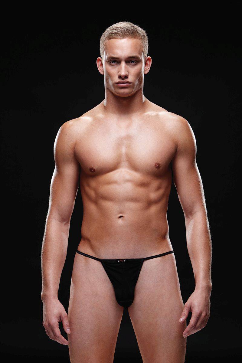BEV021 Envy Menswear Microfiber G-String Large X-Large Black
