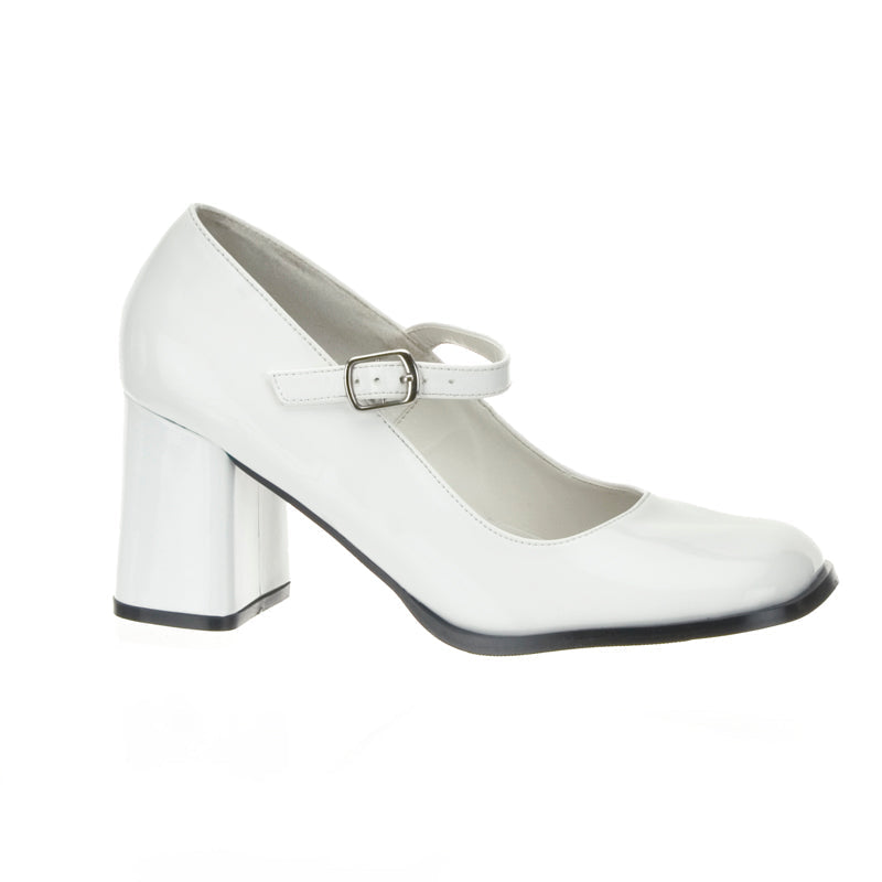 GOGO-50 White Maryjane Dolly Shoes