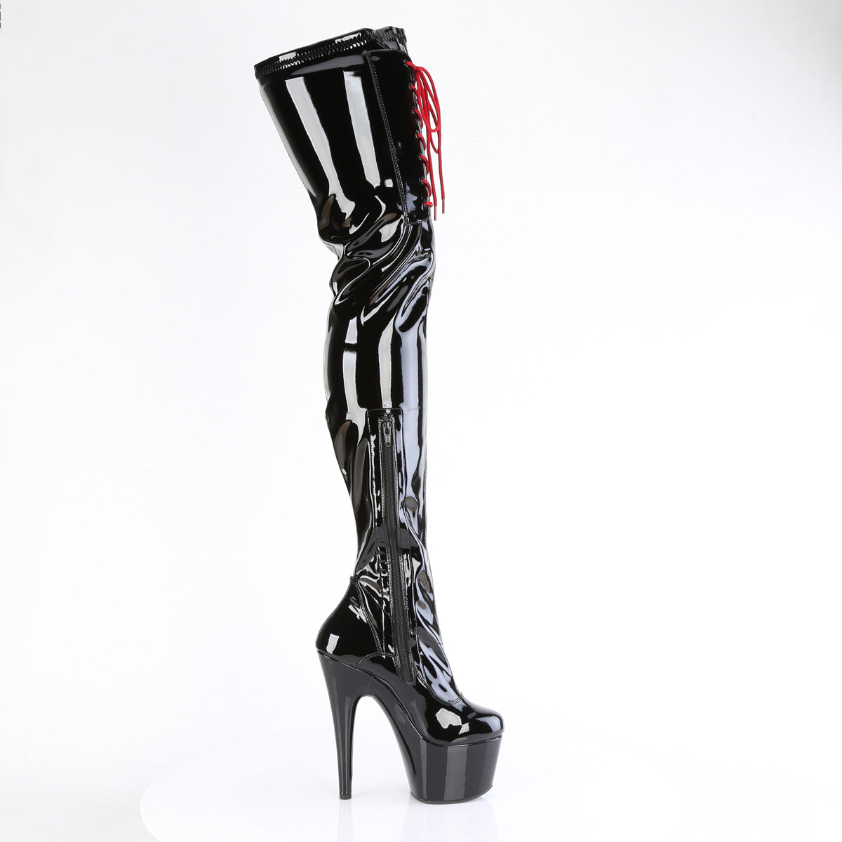Pleaser ADORE-4001WR Black Platform Boots - 7 Inch Heels