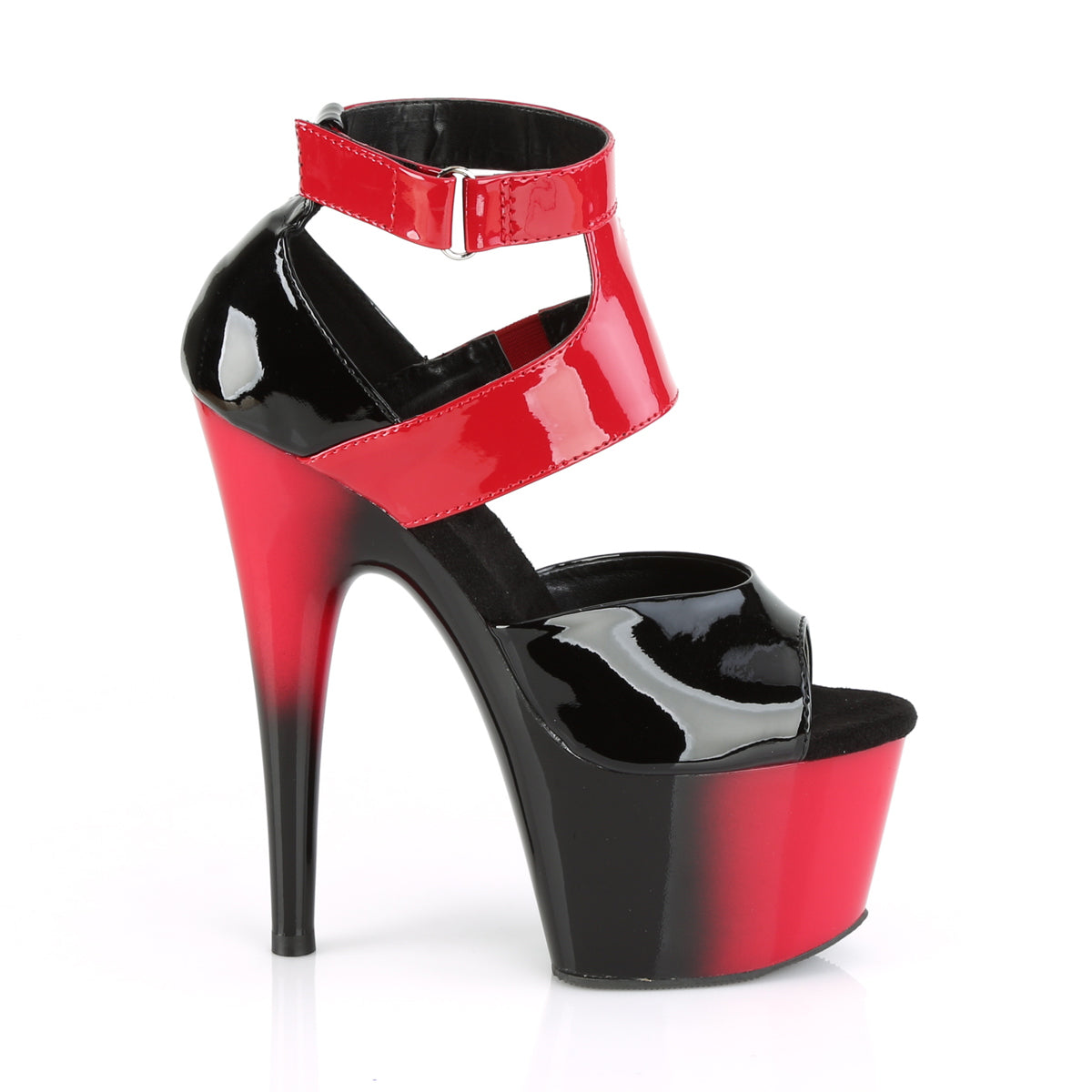ADORE-700-16 Pleaser Black Red 7 Inch Exotic Platform Platform Shoes