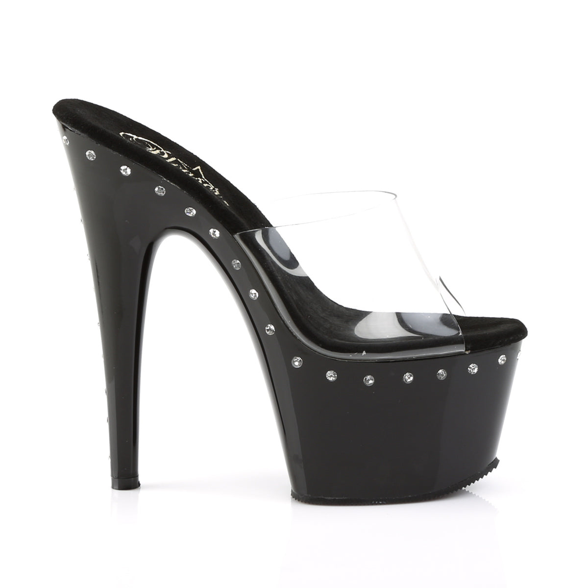 ADORE-701LS Pleaser Clear Black 7 Inch Exotic Dancing Platform Shoes