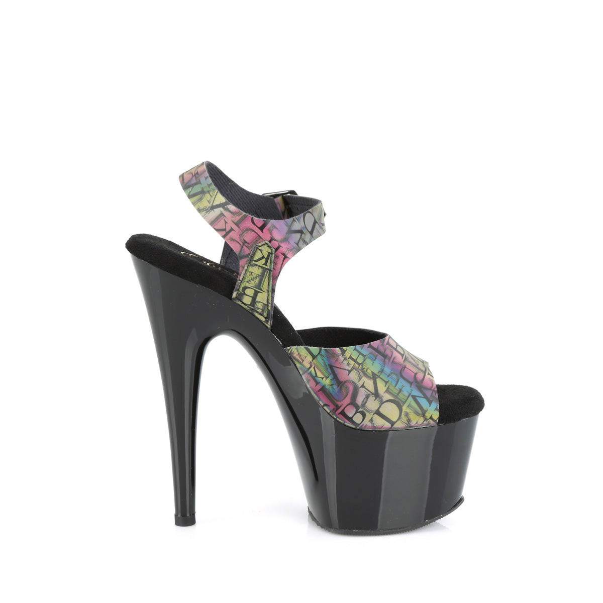 ADORE-708N-LTP Pleaser Green-Purple 7 Inch Stripper Platform Shoes