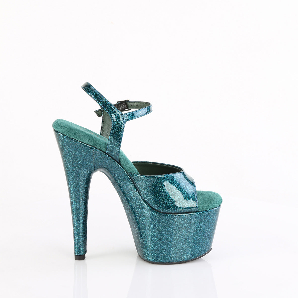 ADORE-709GP Pleaser Teal Glitter 7 Inch Exotic Pole Dancing Heels