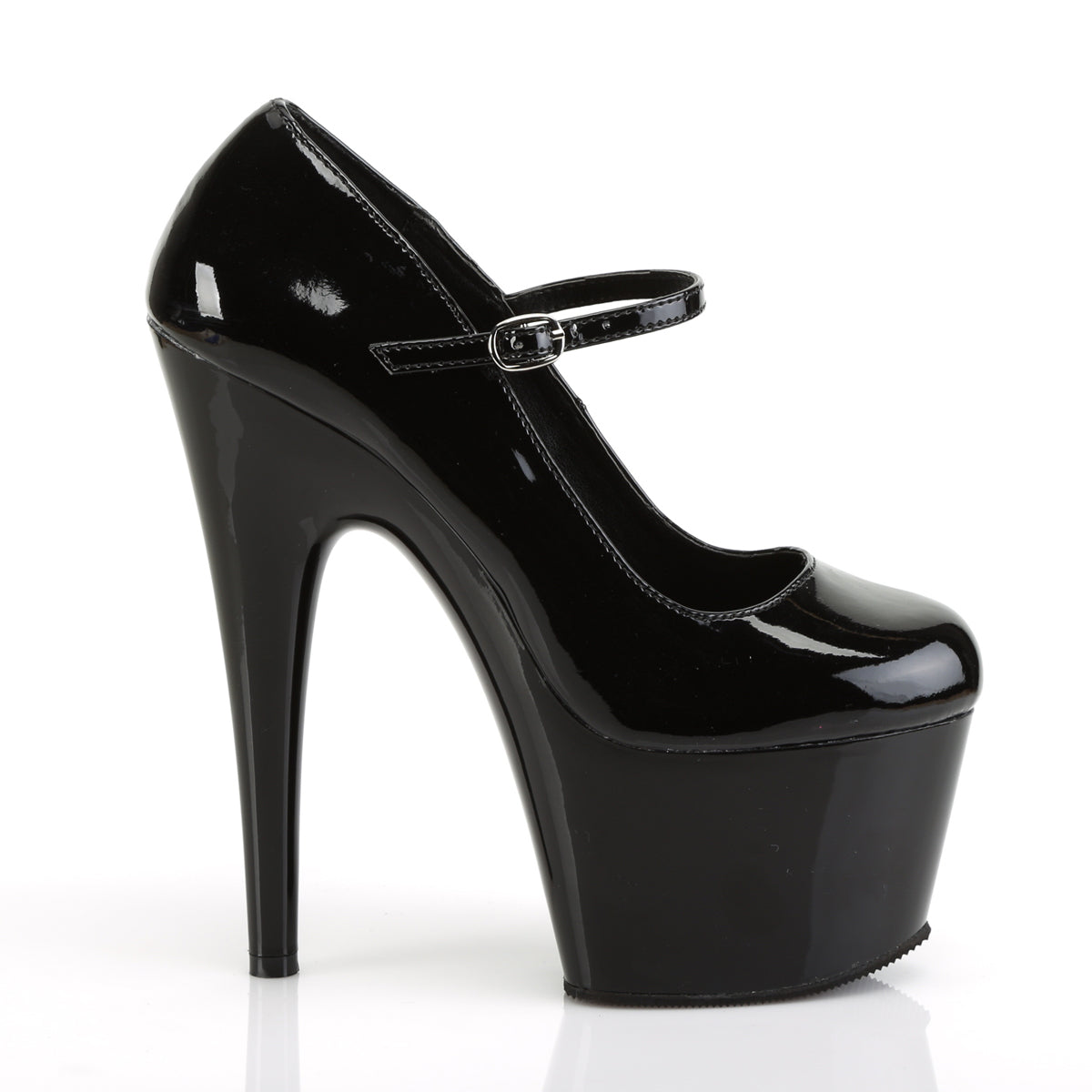 ADORE-787 Pleaser Black 7 Inch Pole Heels Platform Shoes