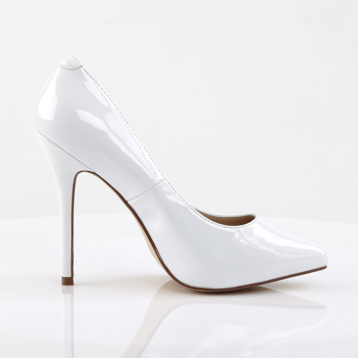 AMUSE-20 Pleaser White 5 Inch Provocative Single Sole Shoes
