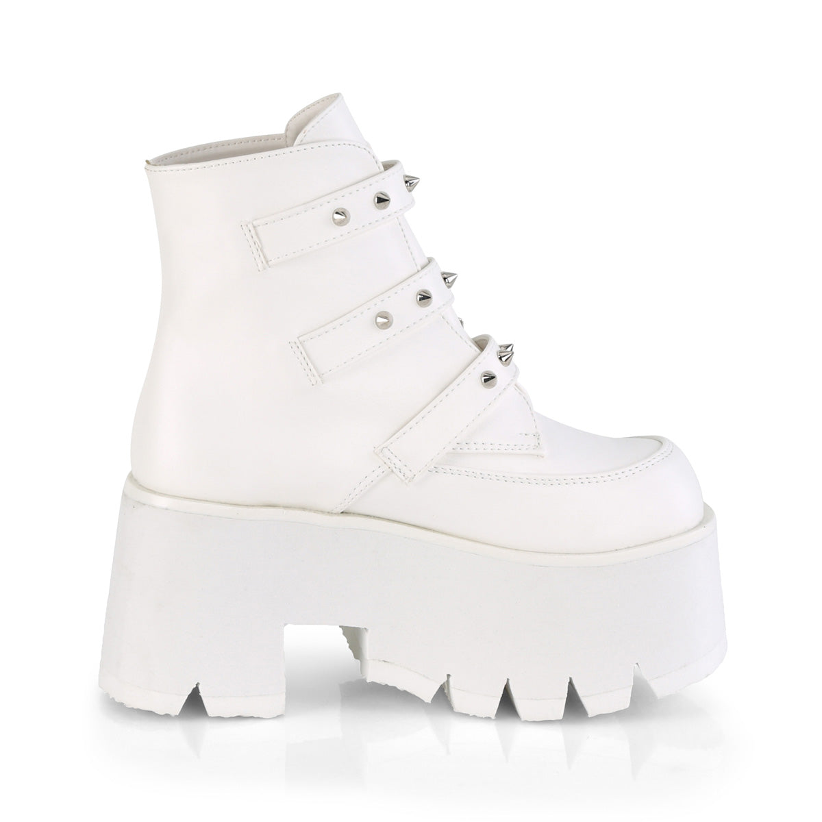 ASHES-55 Demonia Cult White 3.5 Inch Alternative Women's Ankle Boots