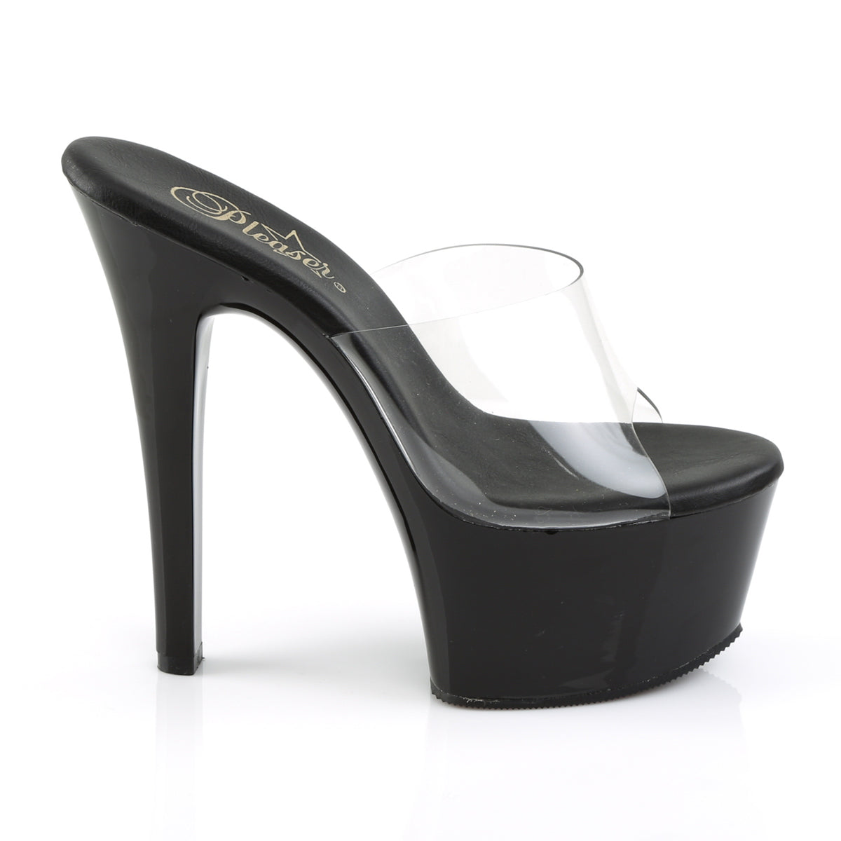 ASPIRE-601 Pleaser Clear Black 6 Inch Fetish Platform Shoes