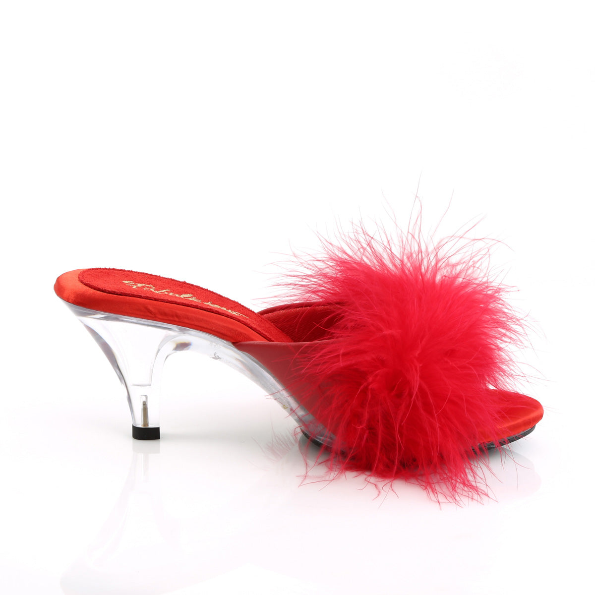 BELLE-301F Fabulicious 3 Inch Heel Red Fur Sexy Shoes