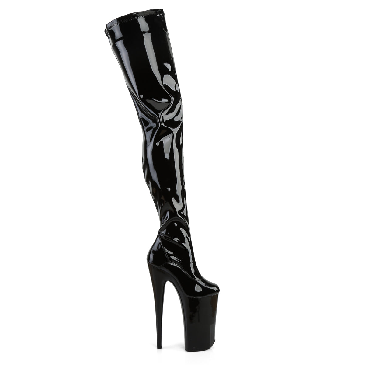 BEYOND-4000 Pleaser Black 10 Inch Sky High Crotch Boots