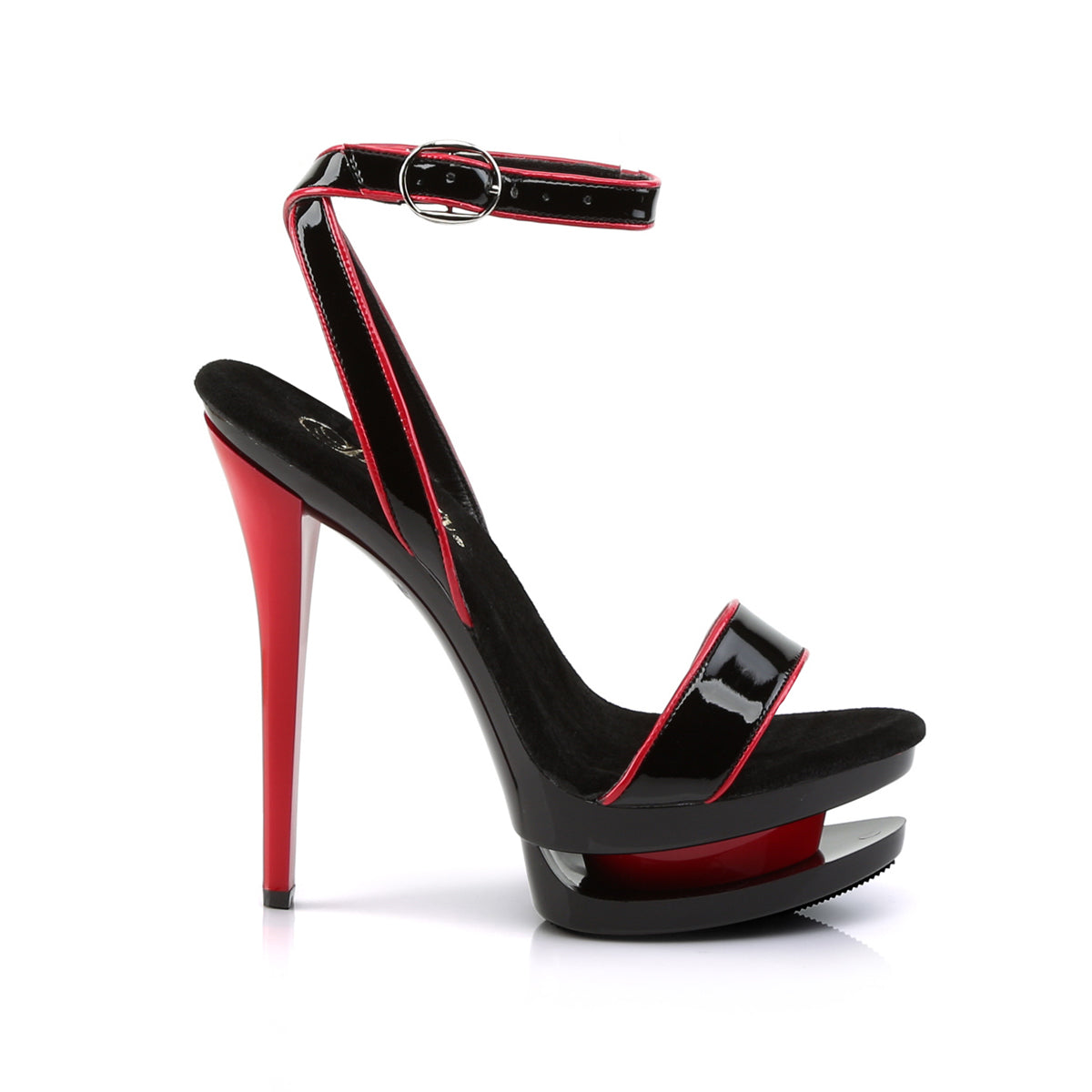 BLONDIE-631-2 Pleaser Black Red 6 Inch Erotic Dancer Platform Shoes