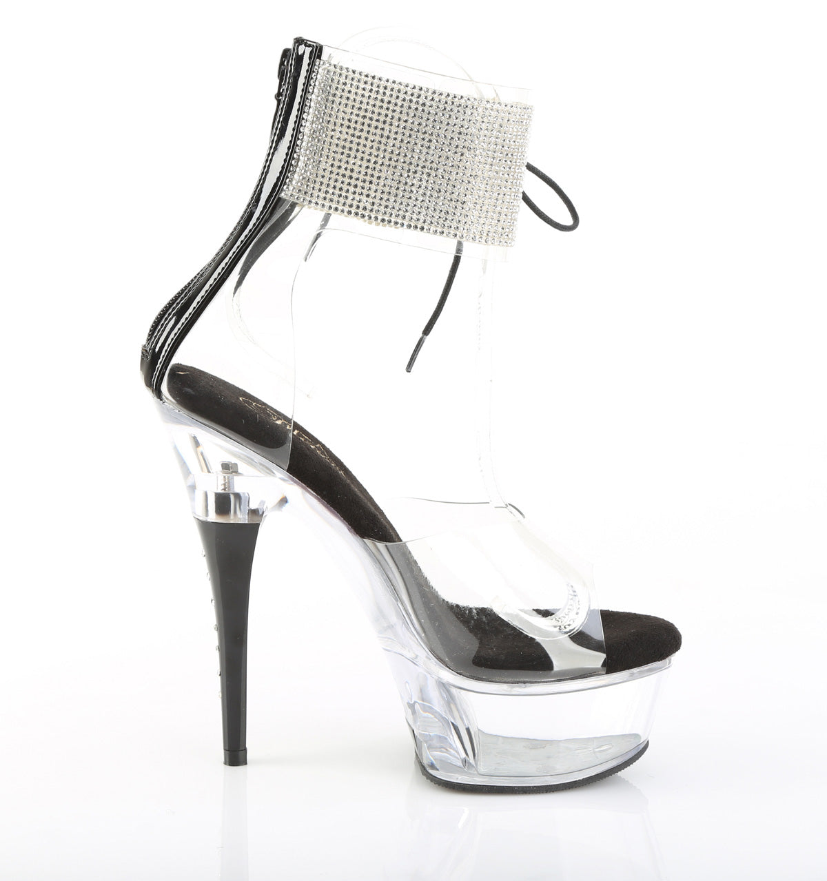 CAPTIVA-624RS Pleaser Clear Black 6 Inch High Fashiom Platform Shoes