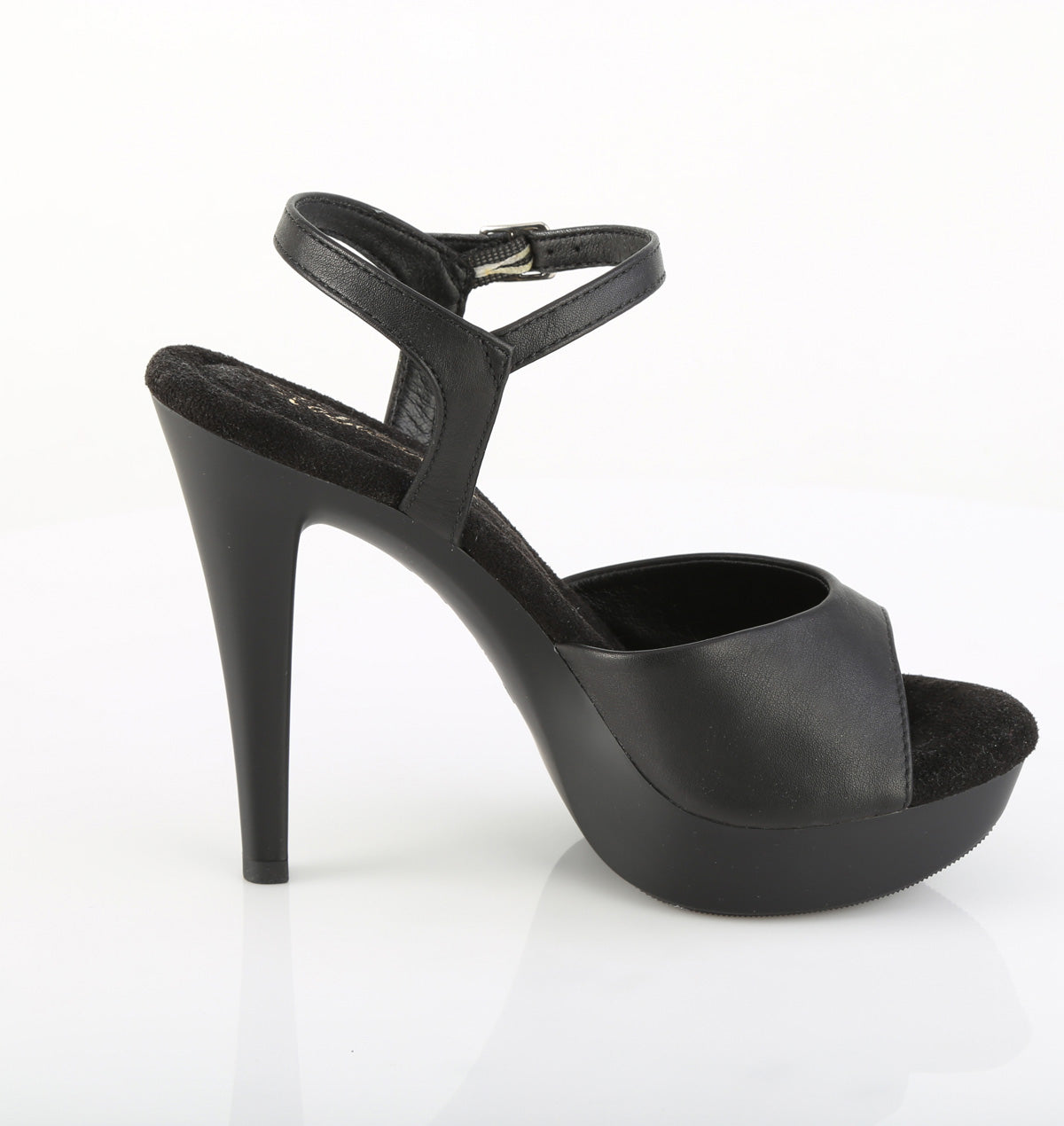 Fabulicious COCKTAIL-509 Black / Black Matte Platform Sandals - 5 Inch Heels