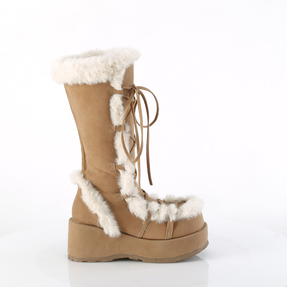 CUBBY-311 Demonia Cult Camel Alternative Knee High Boots