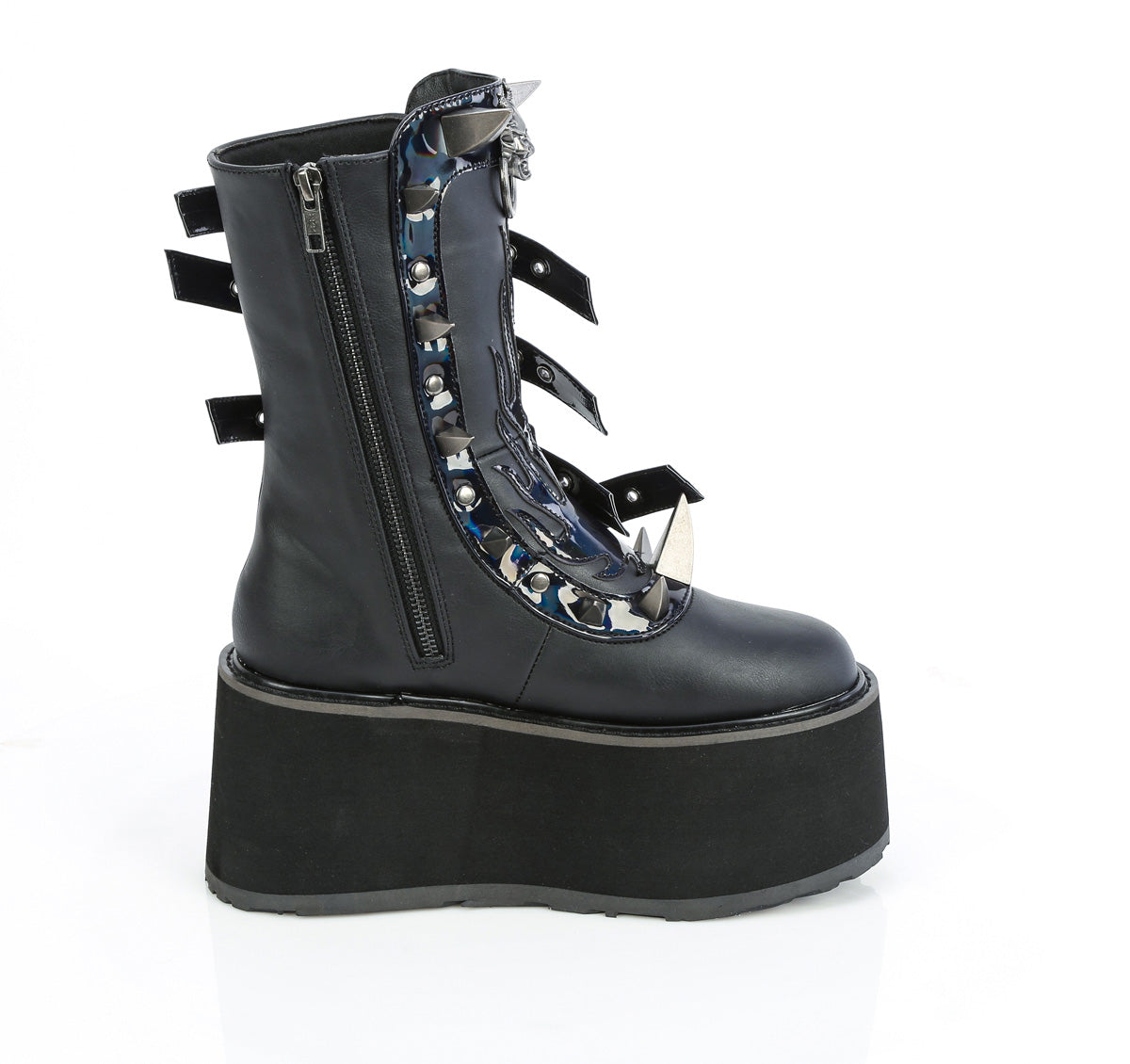 DAMNED-156 Demonia Cult Black Alternative Knee High Boots