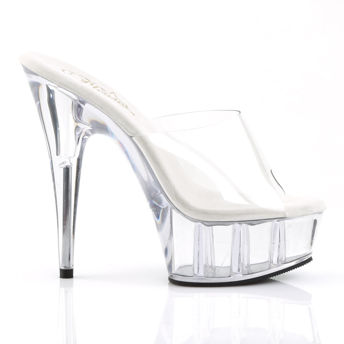 DELIGHT-601 Pleasers 6 Inch Heel Clear Stripper Platforms High Heels