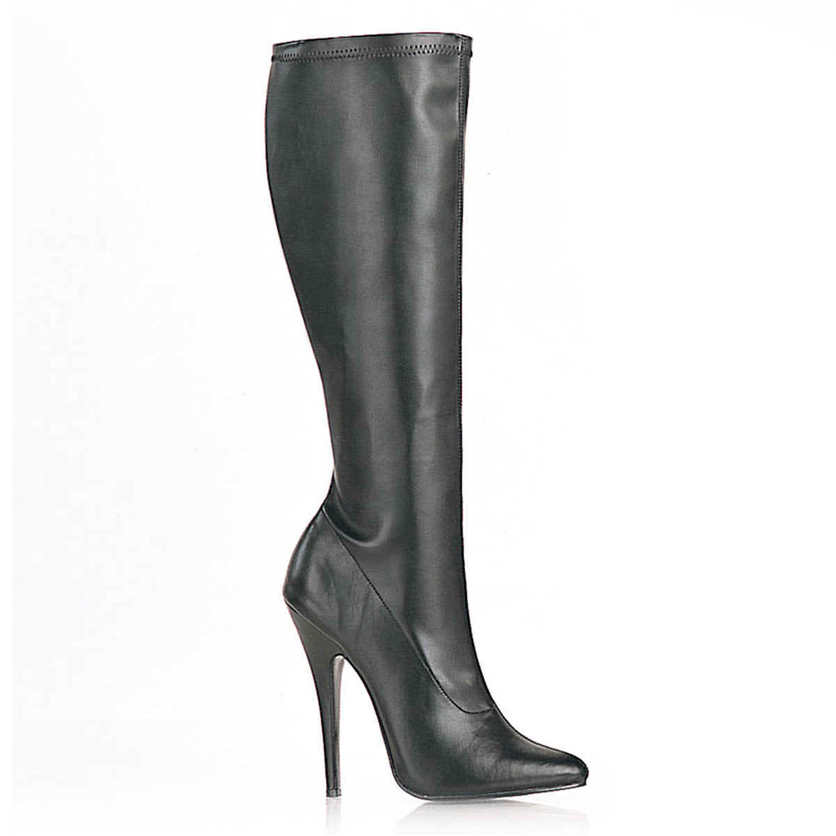 DOMINA-2000 Devious Black PU 6 Inch Fetish Heels UK 3 (EU 36 US 6) Black Stretch Pu