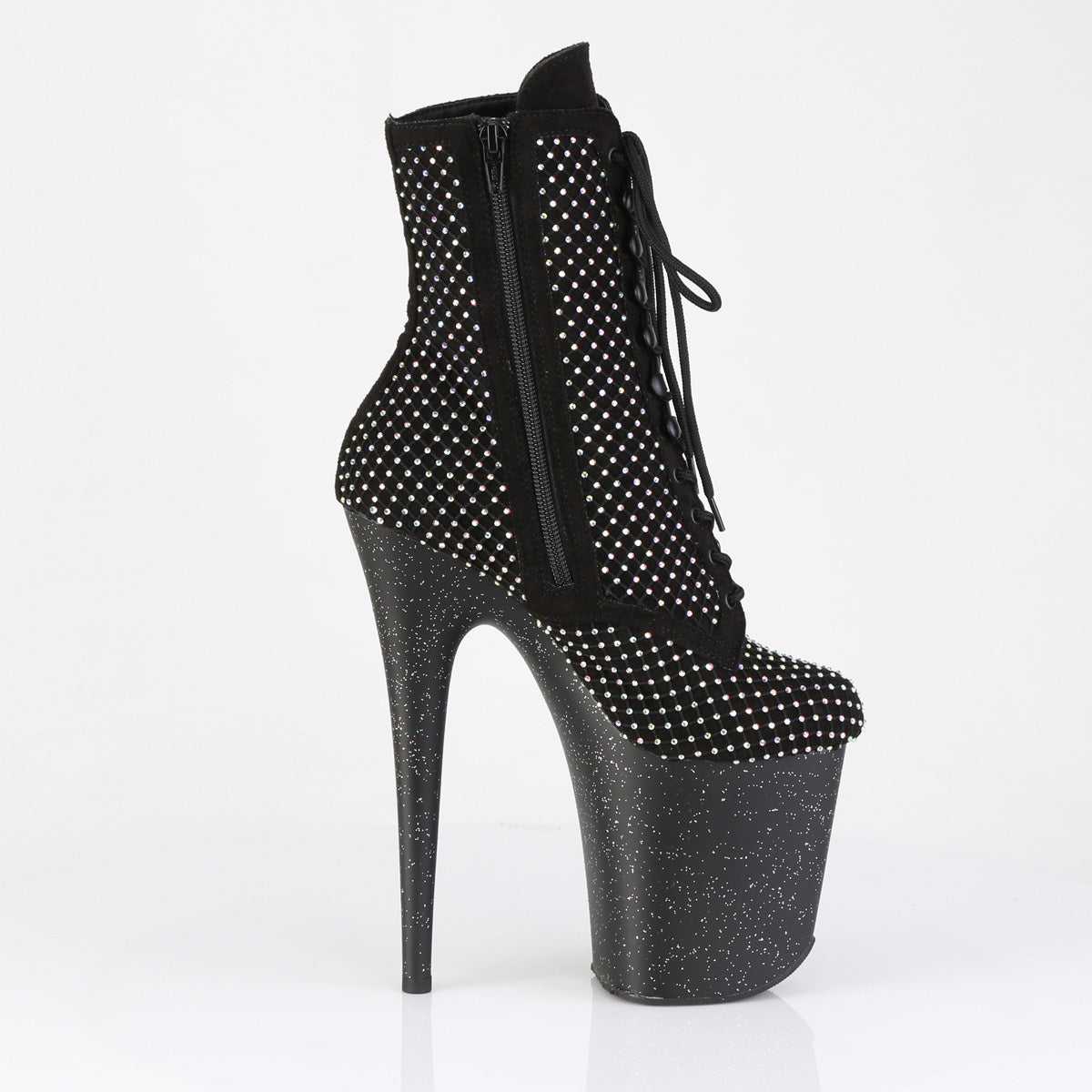 FLAMINGO-1020RM Pleaser Black 8 Inch Pole Dance Ankle Boots