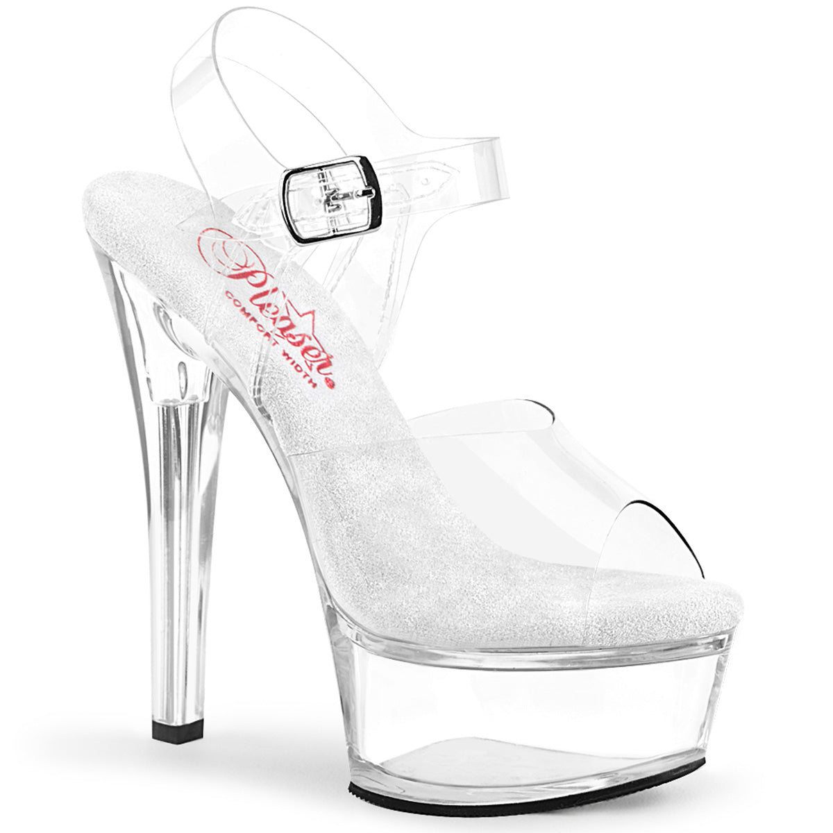 GLEAM-608 Pleaser Clear 6 Inch Pole Dancing Platform Shoes Clear Clear