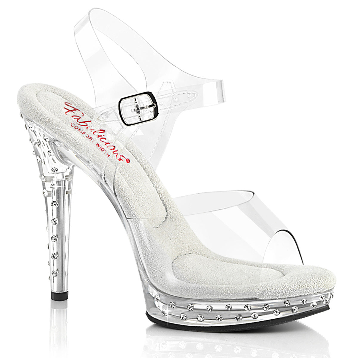 GLORY-508SDT Fabulicious Clear 5 Inch Fitness Stage Shoes Clear Clear