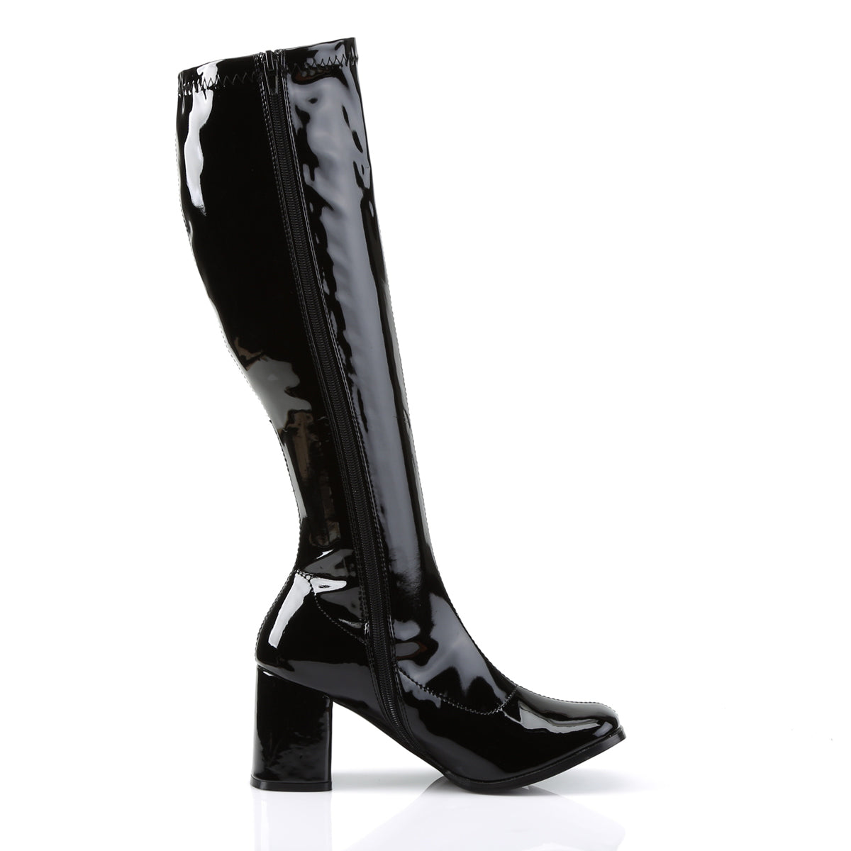 GOGO-300 Funtasma Black Patent 3 Inch Disco Boots