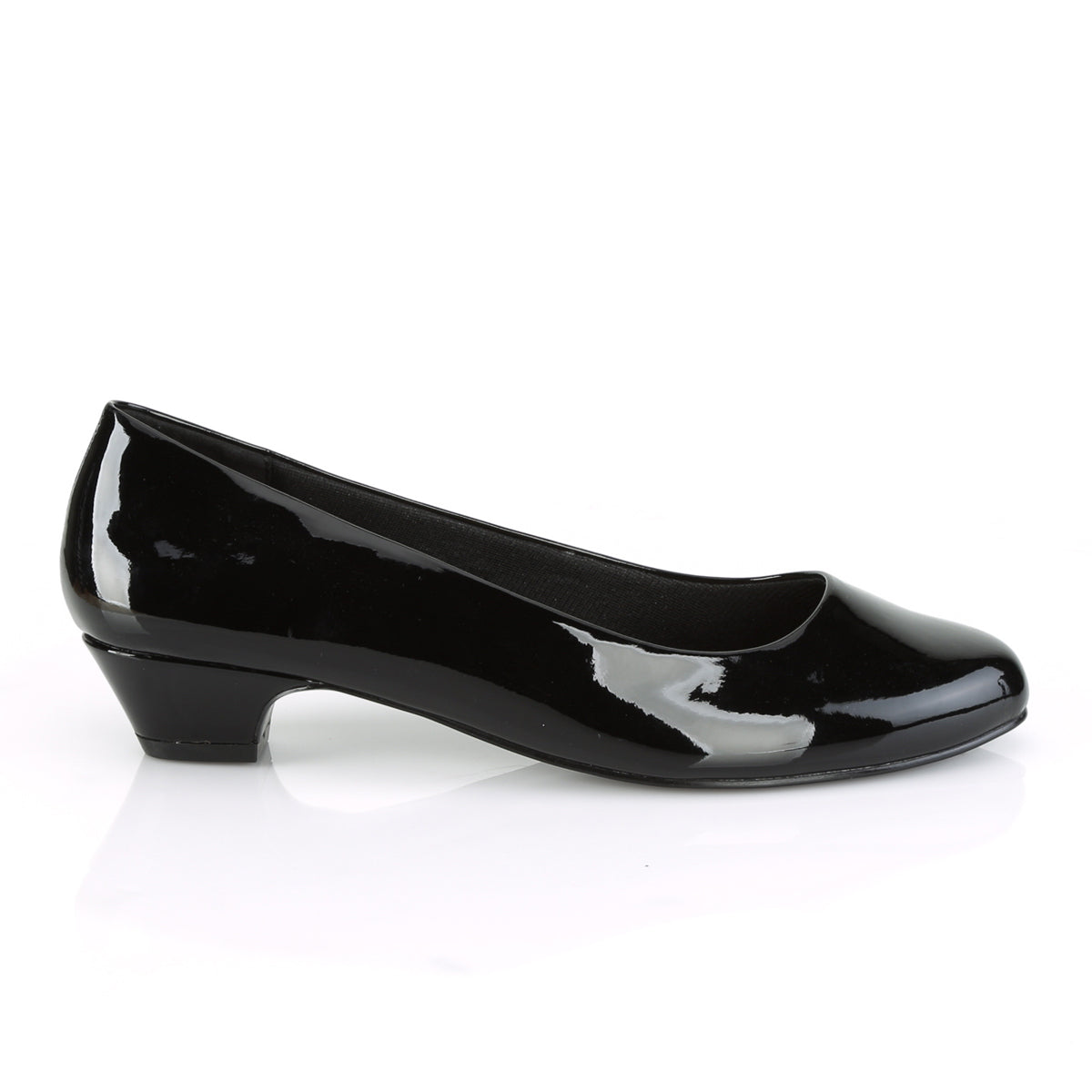 Pleaser Pink Label GWEN-01 Black Court Shoes - 1 1/4 Inch Heels