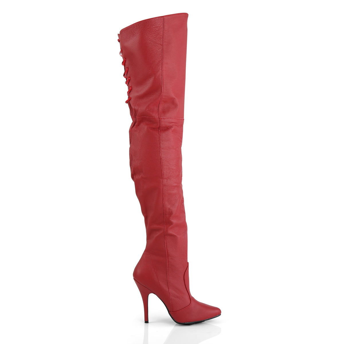 LEGEND-8899 Pleaser Red Leather (P) 5 Inch Fetish Dancer Fetish Thigh Boots