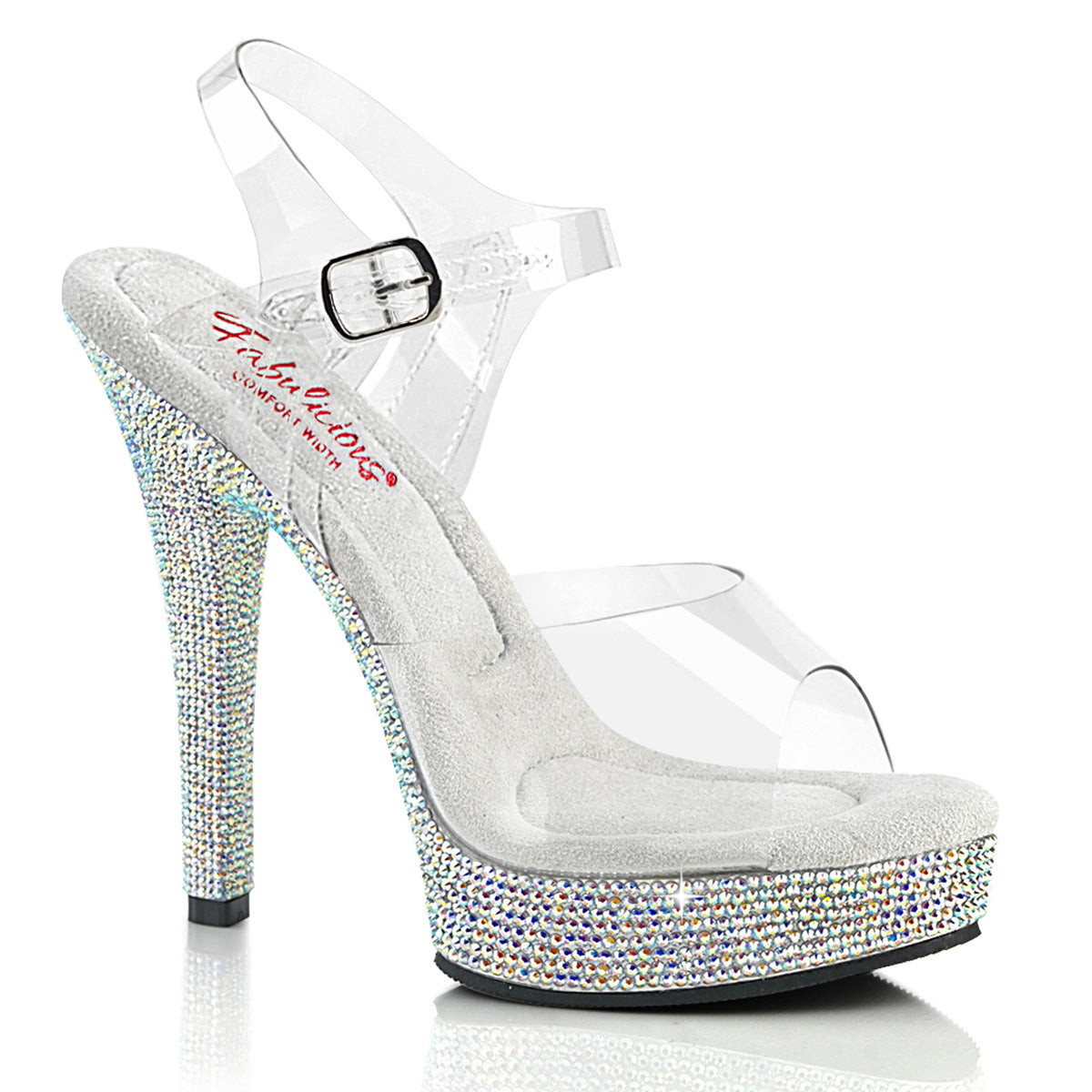 MAJESTY-508DM Fabulicious Clear 5 Inch Fitness Stage Shoes Clear Clear