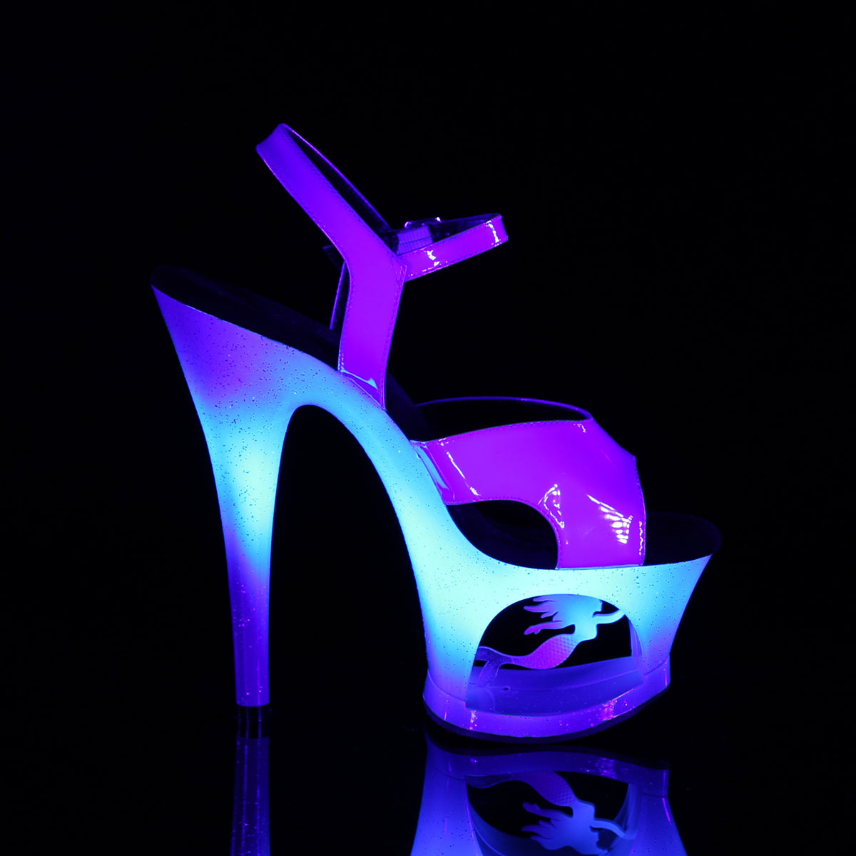 MOON-711MER Pleaser Blue 7 Inch Fetish Dancer Platform Shoes