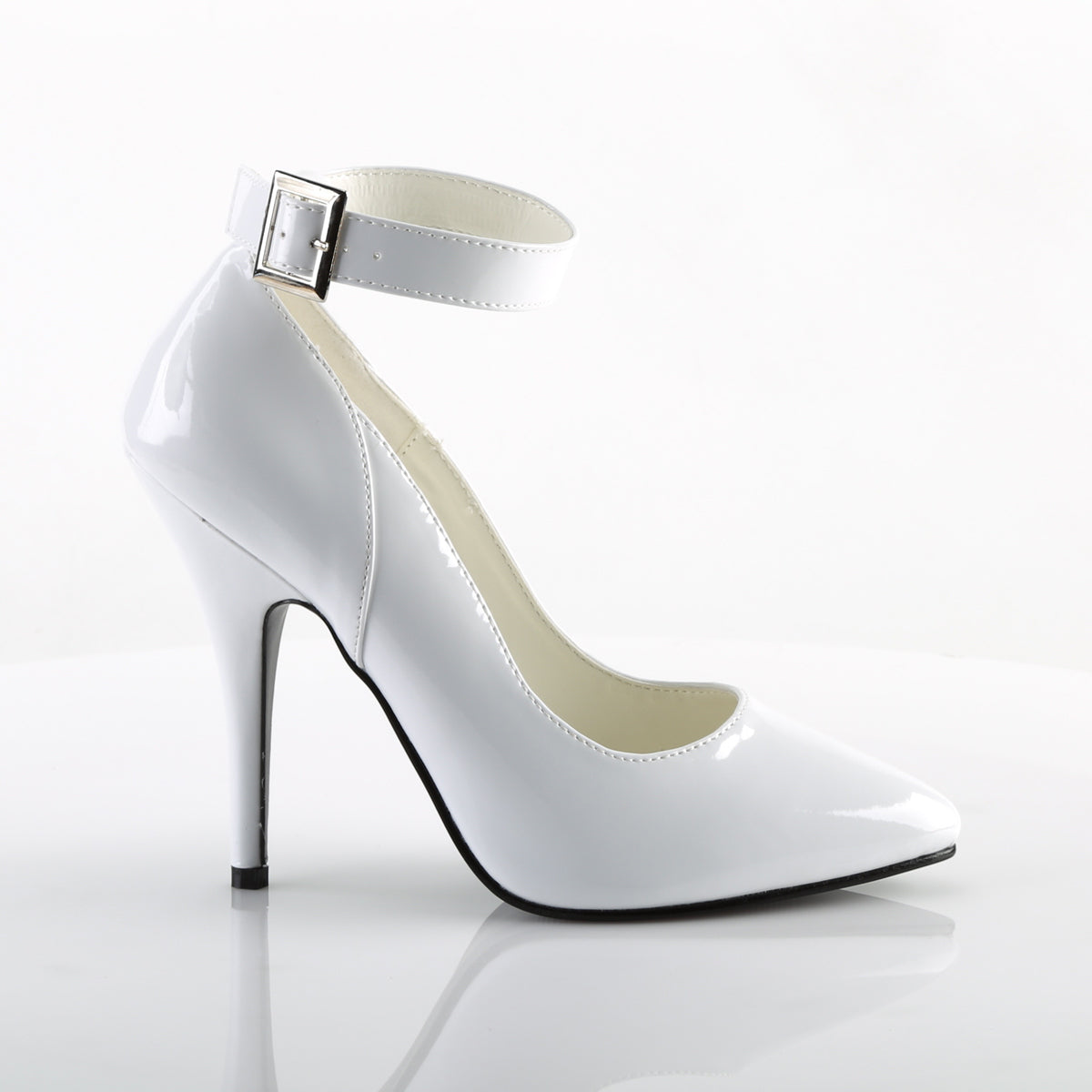 Pleaser SEDUCE-431 White Court Shoes - 5 Inch Heels