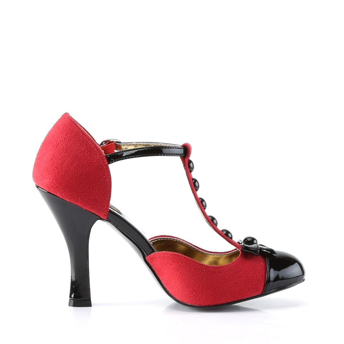 SMITTEN-10 Pin Up Couture Glamour 4" Heel Red Fetish Shoes