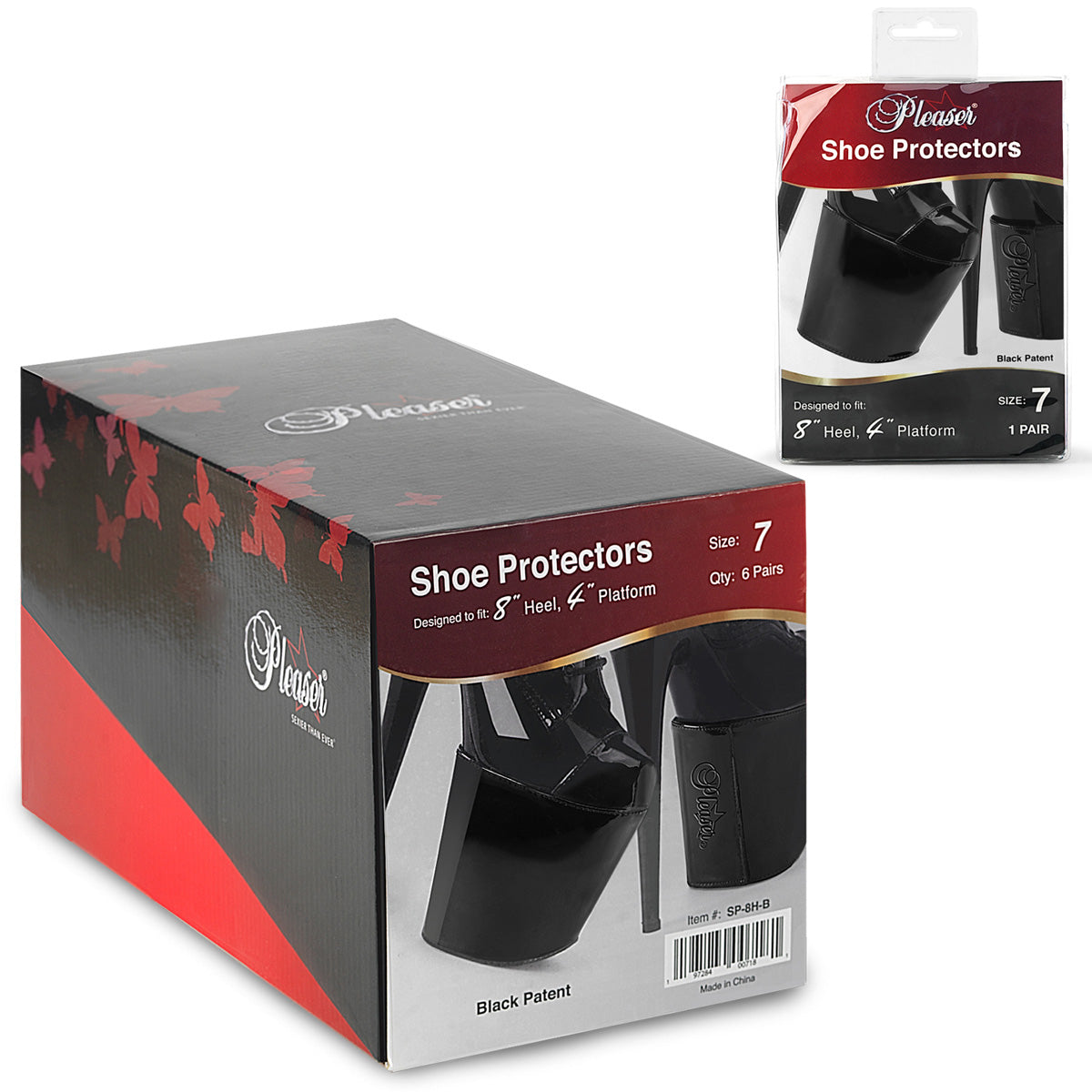 SP-8H-B Pleaser Shoe Protectors for 8" Heels Fetish Pole Platform Shoes Accessories