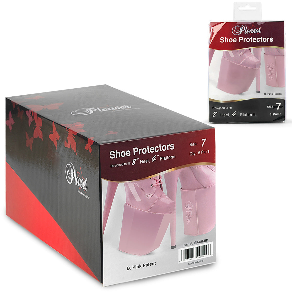 SP-8H-BP Pleaser Shoe Protectors for 8" Heels Exotic Dancing Platform Shoes Accessories