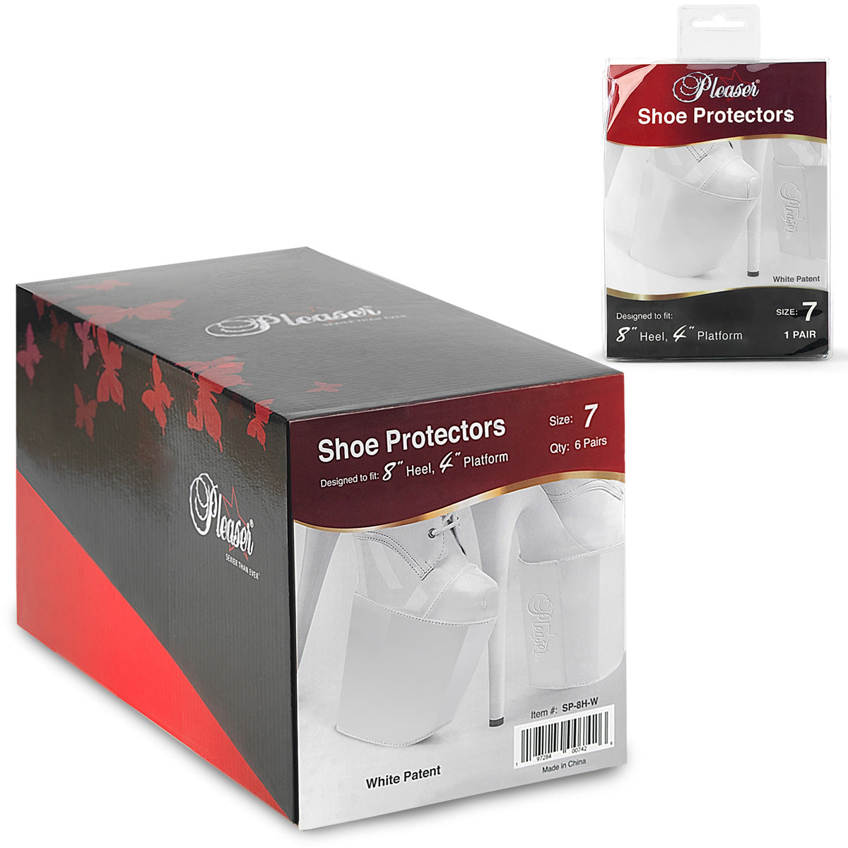 SP-8H-W Pleaser Shoe Protectors for 8" Heels Fetish Pole Platform Shoes Accessories
