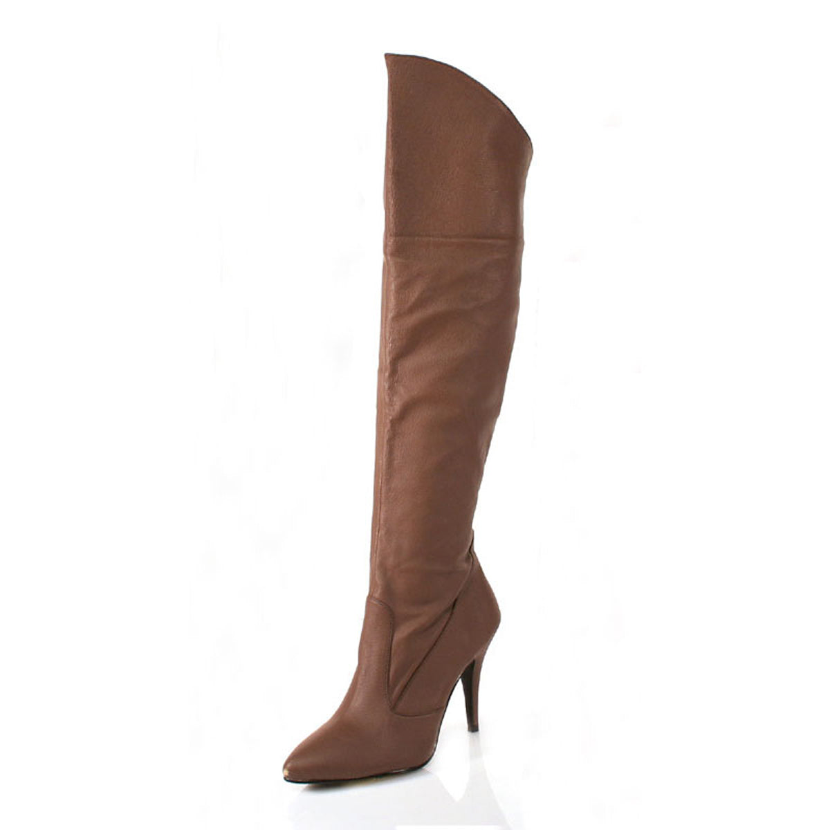 Pleaser VAN2013 Brown Leather Sexy Knee High Boots Discontinued Sale Stock