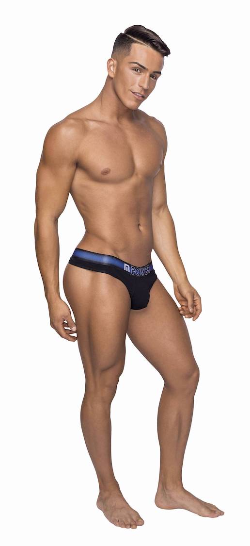 mp463235 malepower thong with pocket cavity black