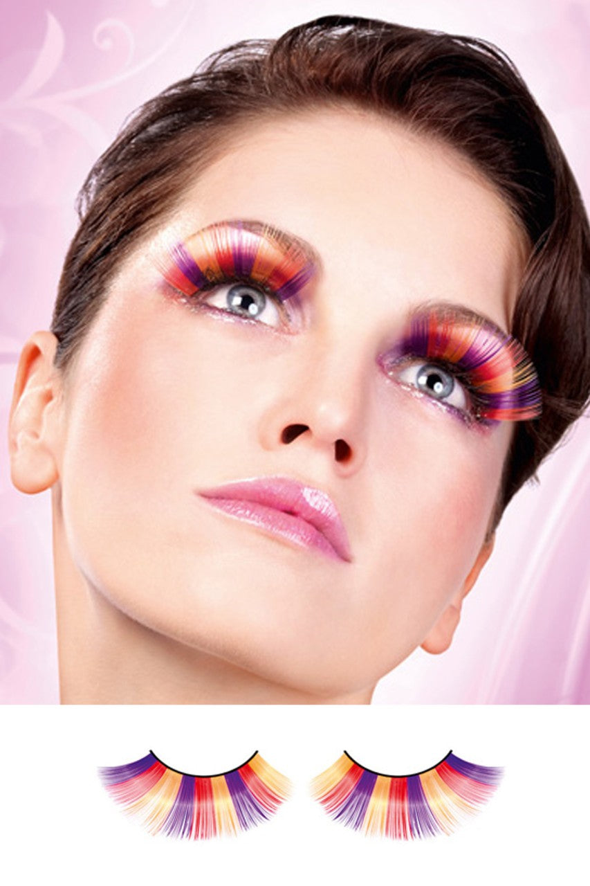 Purple-Orange-Yellow-Glitter-Eyelashes-BE517
