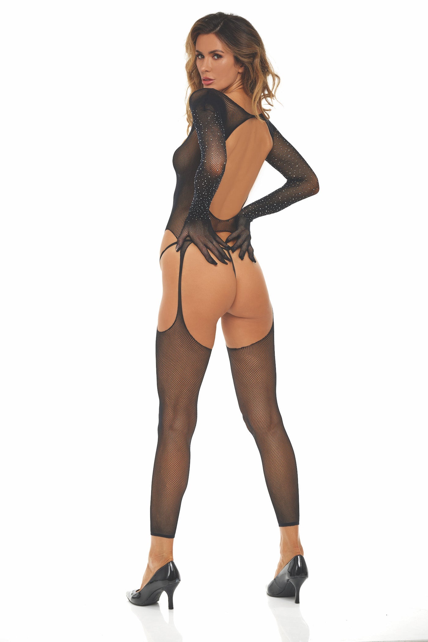 RR7110 Sexy Rofe Bring It Over Bling Bodystocking
