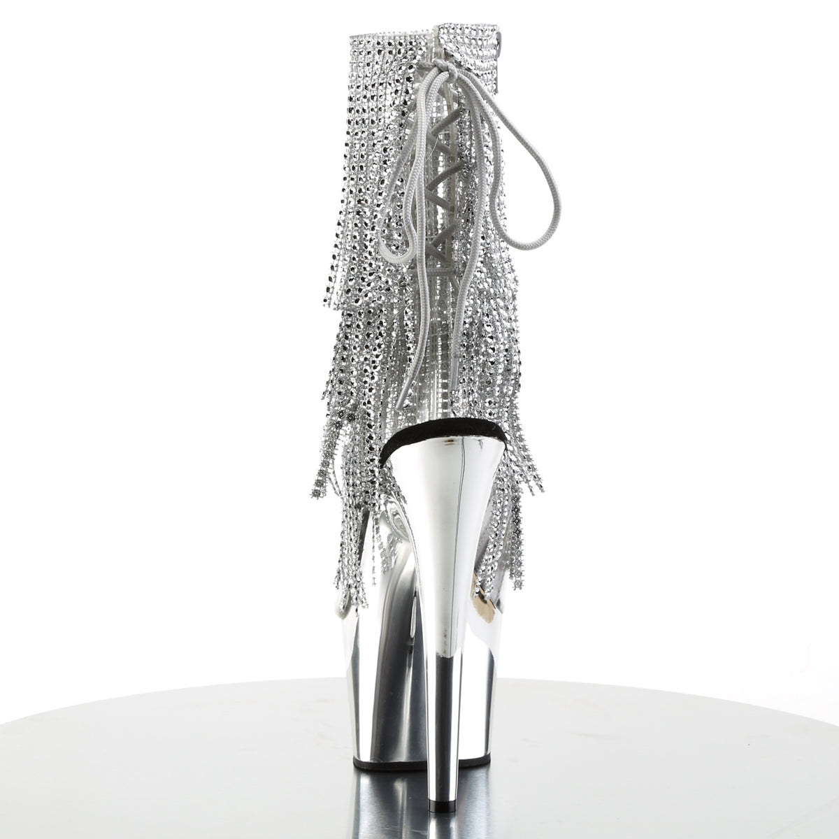 ADORE-1017RSF Pleaser Clear-Silver/Silver Chrome Platform Shoes [Sexy Footwear]