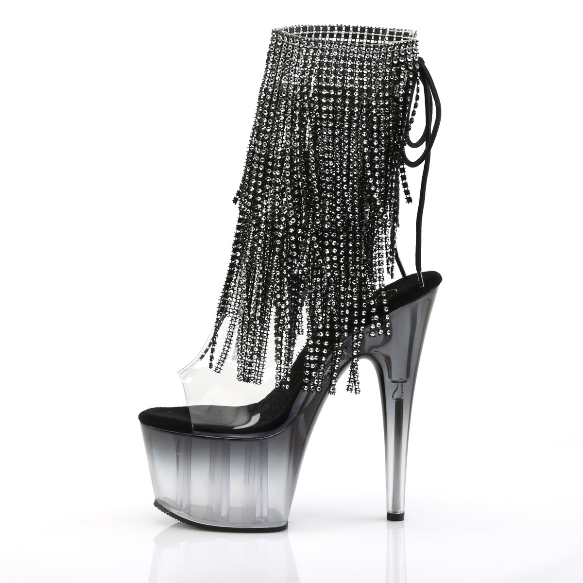 ADORE-1017RSFT Pleaser Clear-Black Platform Shoes [Sexy Footwear]