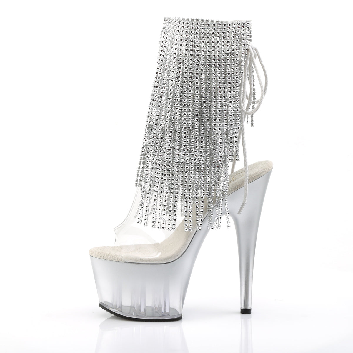 ADORE-1017RSFT Pleaser Clear-Silver/Silver Platform Shoes [Sexy Footwear]