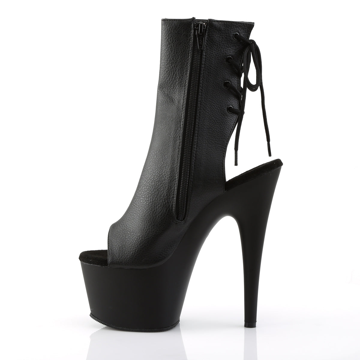 ADORE-1018 Pleaser Black Faux Leather/Black Matte Platform Shoes [Sexy Footwear]