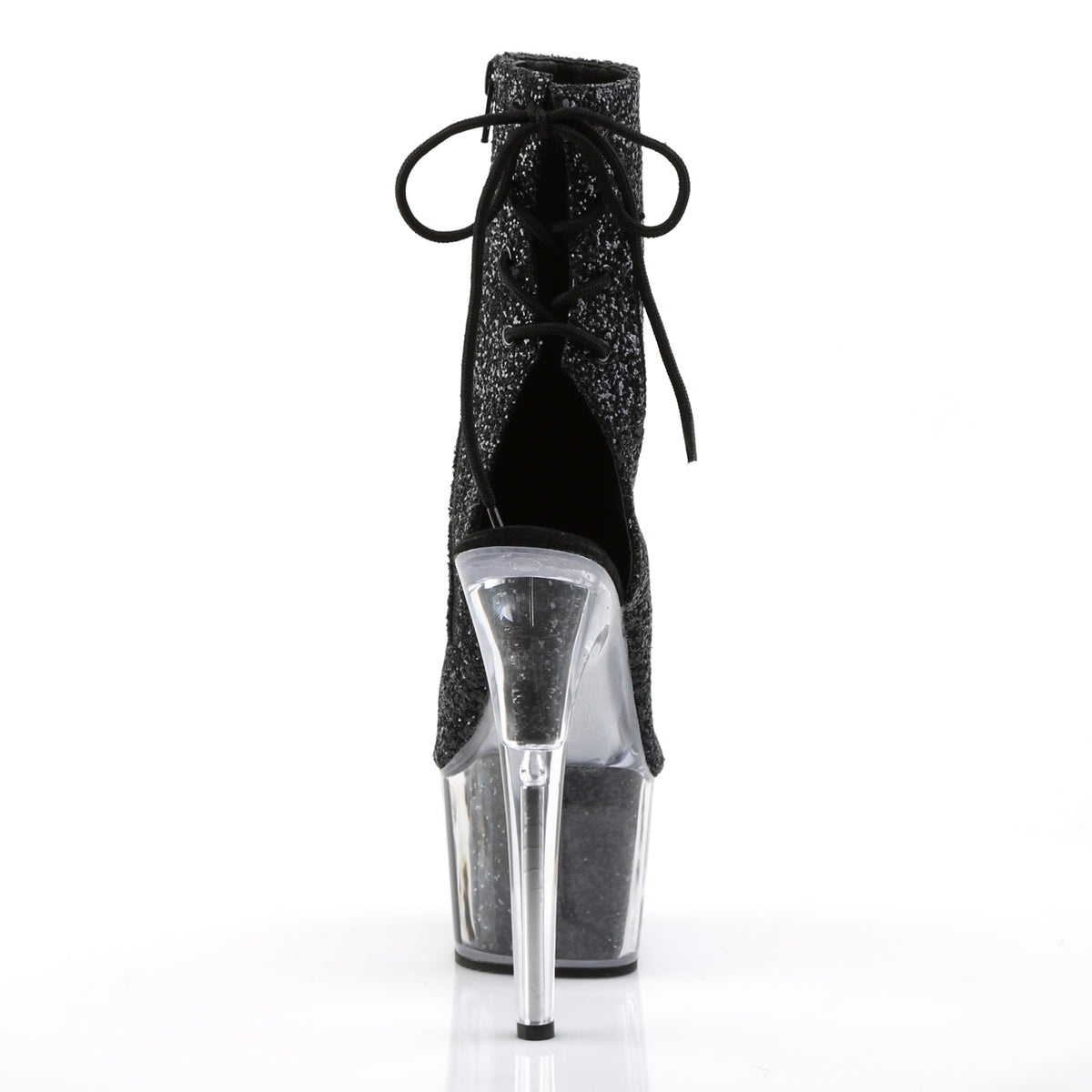 ADORE-1018G Pleaser Black Glitter/Black Glitter Platform Shoes [Sexy Footwear]