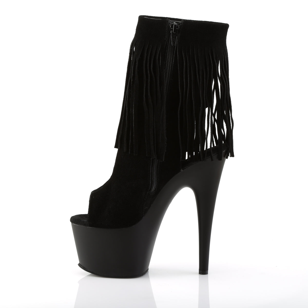 ADORE-1019 Pleaser Black Suede/Black Matte Platform Shoes [Sexy Footwear]