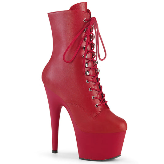 ADORE-1020 Pleaser Red Faux Leather/Red Matte Platform Shoes [Sexy Footwear]