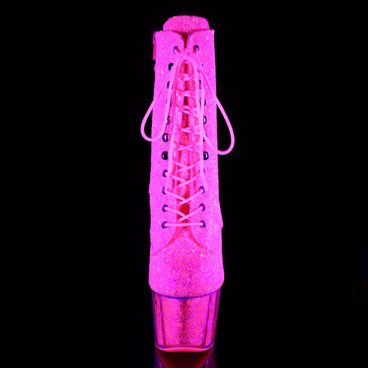 ADORE-1020G Pleaser Neon Pink Glitter/Neon Pink Glitter Platform Shoes [Exotic Dance Ankle Boots]