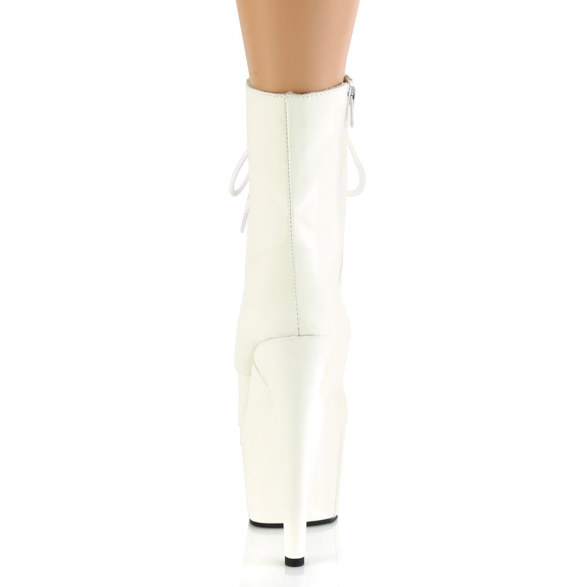 ADORE-1020GD Pleaser White Glow F.Leather/White Glow F.Leather Platform Shoes [Exotic Dance Ankle Boots]