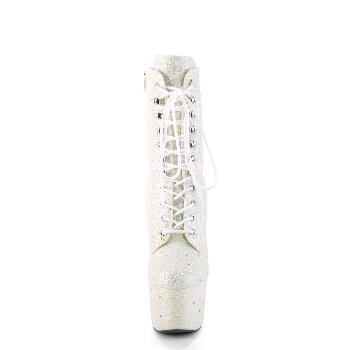 ADORE-1020GDLG Pleaser White Multi Glitter/White Multi Glitter Platform Shoes [Exotic Dance Ankle Boots]